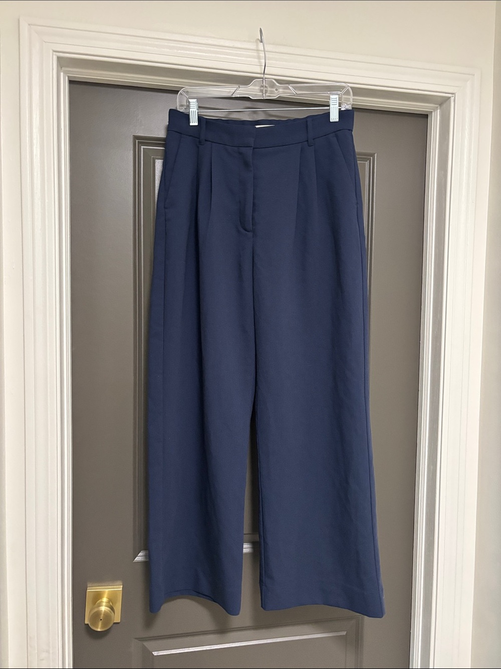 Abercrombie & Fitch wide leg navy blue pants 10S